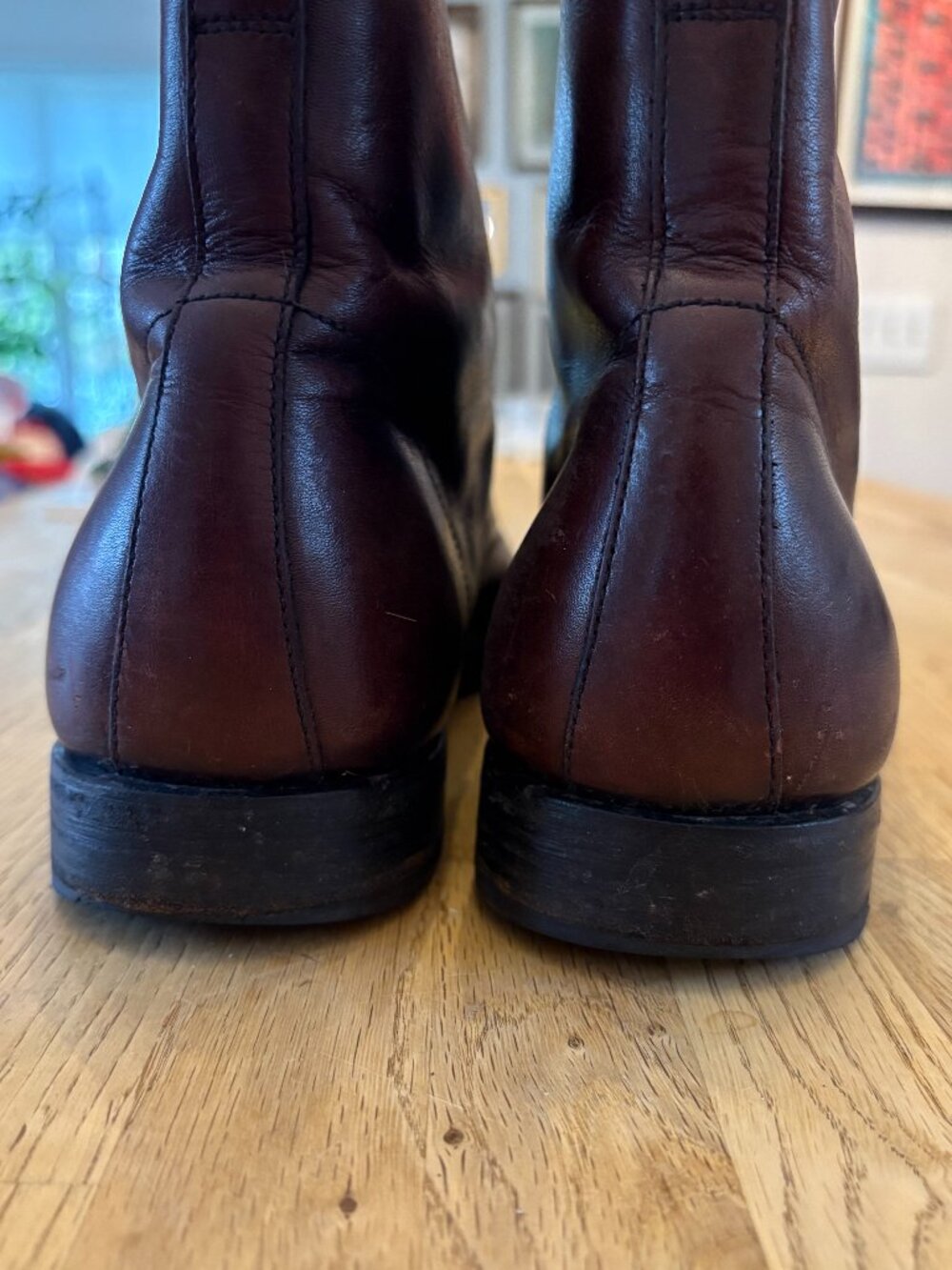 Prada Brown Leather Cap Toe Lace Up Ankle Boots Men’s Size 8 Made in Italy - Picture 4 of 10